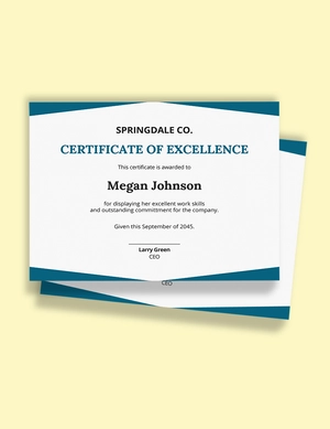 Excellent Employee Performance Award Certificate Template