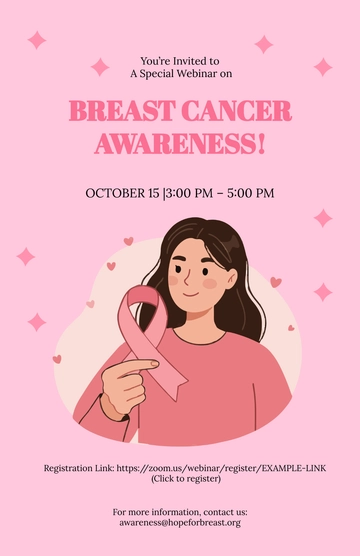 Free Breast Cancer Awareness Webinar Poster Template to Edit Online