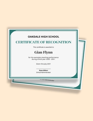 Teaching Performance Certificate Template