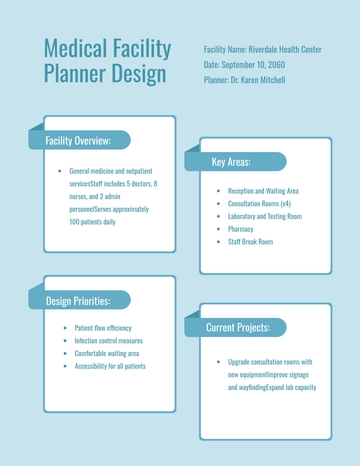 Free Medical Facility Planner Design Template to Edit Online