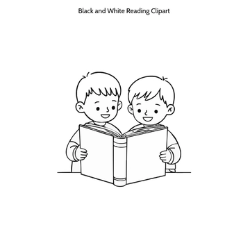 Free Black and White Reading Clipart to Edit Online