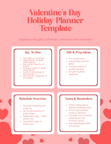 Free Valentine's Day Holiday Planner Template to Edit Online