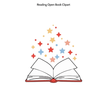 Free Reading Open Book Clipart to Edit Online