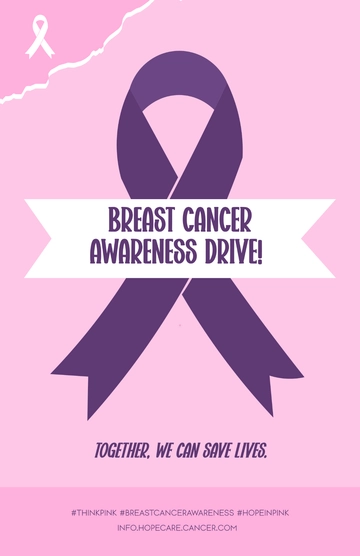 Free Breast Cancer Awareness Survivor Poster Template to Edit Online