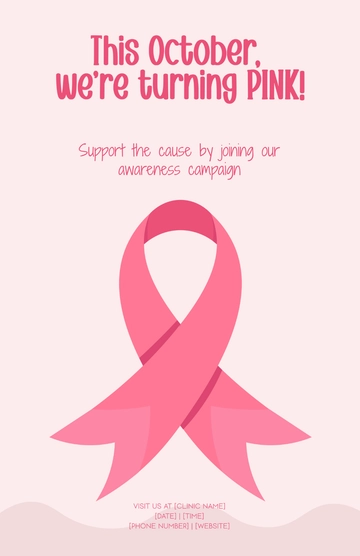 Free Blank Breast Cancer Awareness Advertising Poster Template to Edit Online