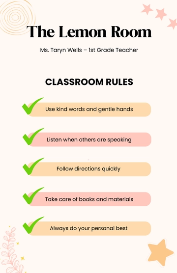 Free Printable Classroom Rules Poster Template to Edit Online