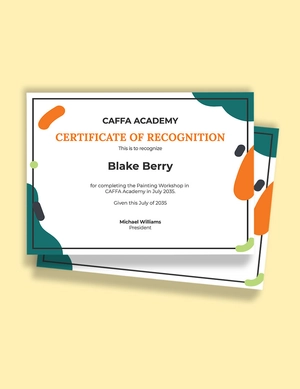 Painting Excellence Certificate Template
