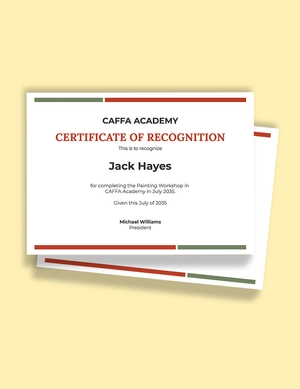 Painting Competition Award Certificate Template