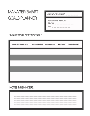 Free Creative Sales SMART Goals Planner Template to Edit Online
