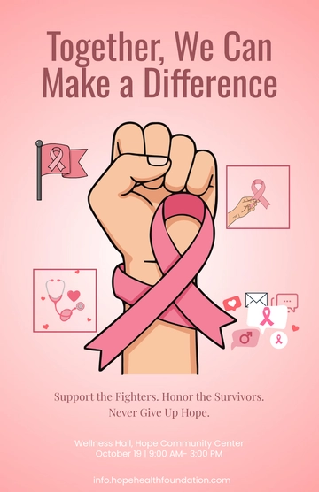 Free Breast Cancer Awareness Educational Poster Template to Edit Online