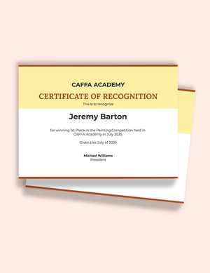 Painting Achievement Certificate Template