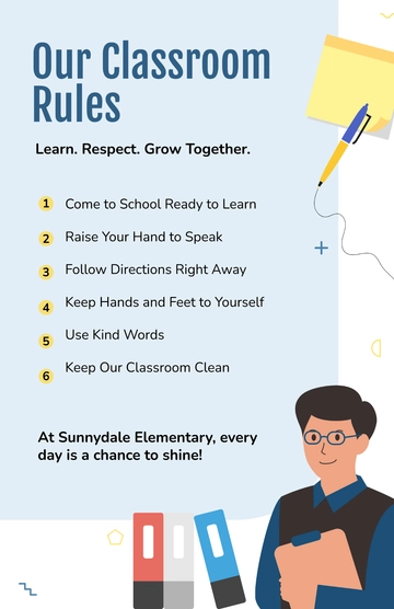 Free Educational Classroom Rules Poster Template to Edit Online