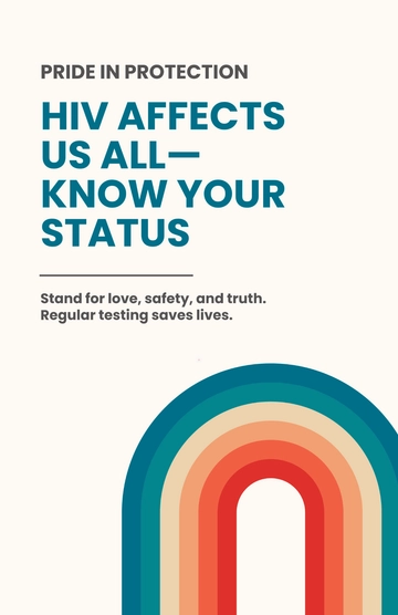 Free Rainbow HIV AIDS Poster Template to Edit Online