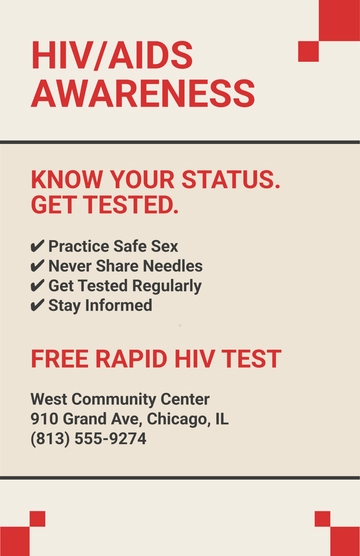 Free HIV AIDS Poster with Design Elements Template to Edit Online