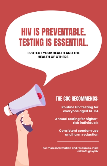 Free HIV AIDS CDC Poster Template to Edit Online