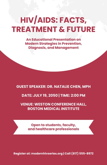 Free Modern HIV AIDS Presentation Poster Template to Edit Online