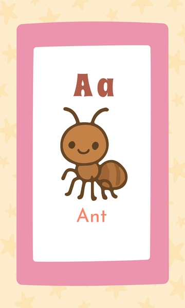 Free Cute Modern Alphabet Flashcards Template to Edit Online