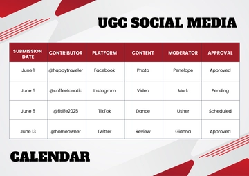 UGC Social Media Calendar Template to Download