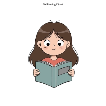 Free Girl Reading Clipart to Edit Online