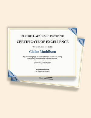 Printable Academic Achievement certificate template