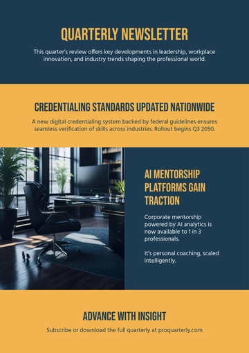 Free Professional Quarterly Newsletter Template to Edit Online