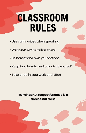 Free Abstract Classroom Rules Poster Template to Edit Online