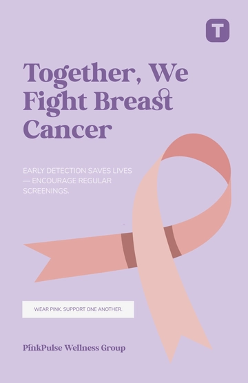 Free Breast Cancer Awareness Workplace Poster Template to Edit Online