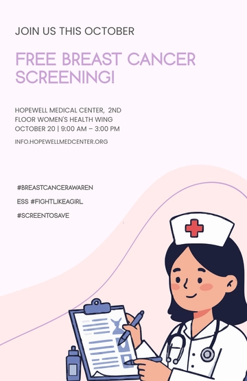 Free October Breast Cancer Awareness Poster Template to Edit Online
