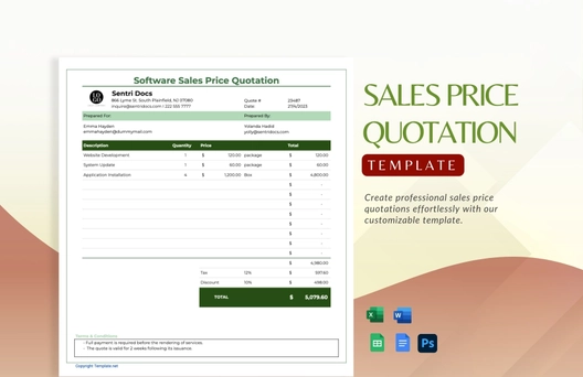 Sales Price Quotation Template