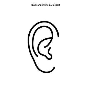 Free Black and White Ear Clipart to Edit Online
