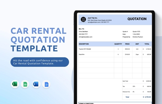 Car Rental Quotation Template