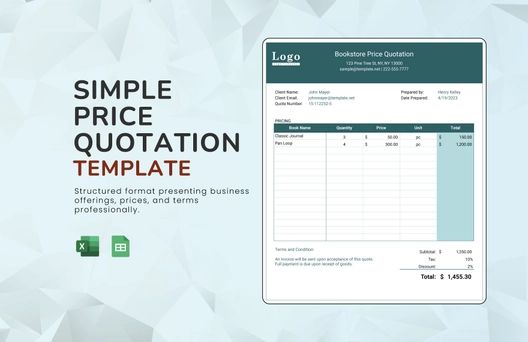 Simple Price Quotation Template
