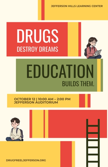 Free Educational Drug-Free Poster Template to Edit Online