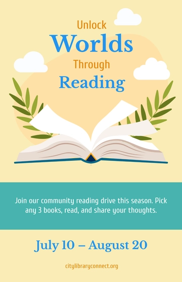 Free Graphic Background Reading Poster to Edit Online