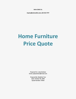 Request for Price Quotation Template
