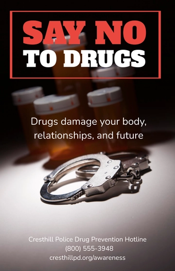 Free Police Department Drug Awareness Poster Template to Edit Online