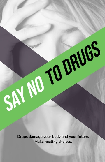 Free Drug- Free Awareness Poster Template to Edit Online