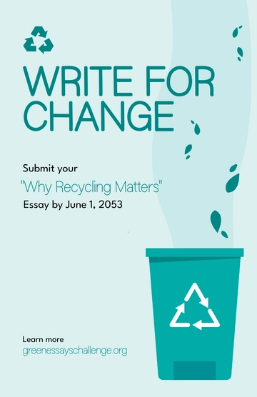 Free Editable Recycle Essay Poster Template to Edit Online Free Editable Recycle Essay Poster Template to Edit Online
