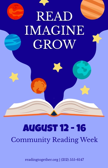 Free Reading Illustration Poster to Edit Online