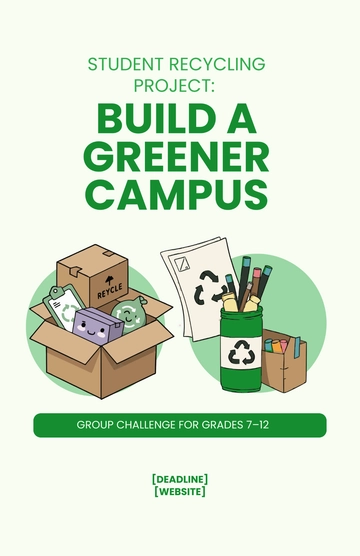 Free Recycle Project Blank Poster Template to Edit Online