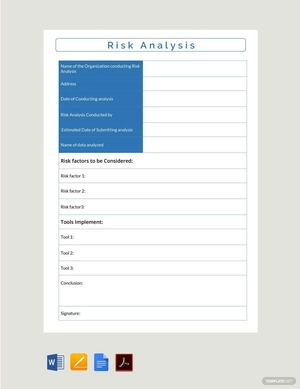Risk Analysis Template Risk Analysis Template