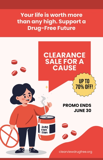 Free Modern Drug Free Ad Poster Template to Edit Online