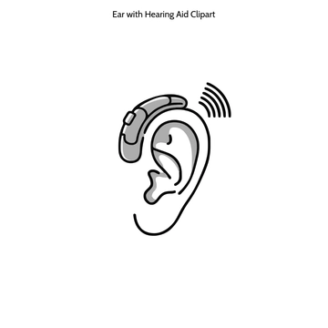 Free Ear With Hearing Aid Clipart to Edit Online
