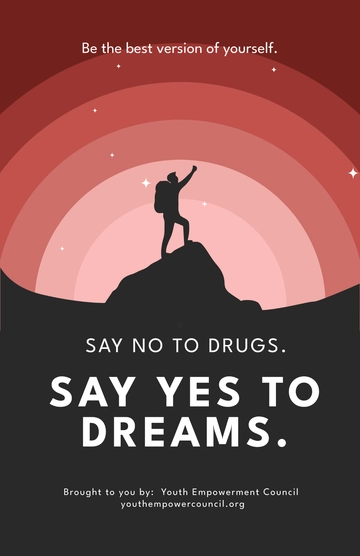 Motivational Drug Free Poster Template to Download