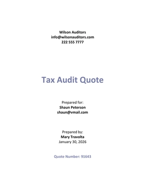 Audit Services Quotation Template