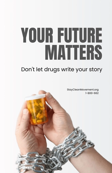 Free Anti-Drug Poster for College Students Template to Edit Online