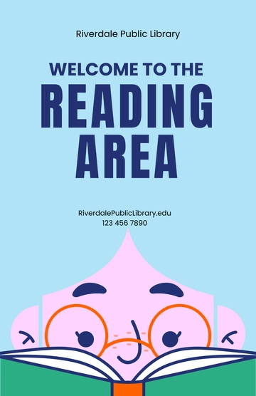 Free Blue Reading Area Poster Template to Edit Online