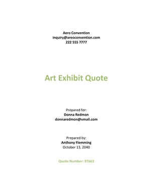 Exhibition Quotation Template