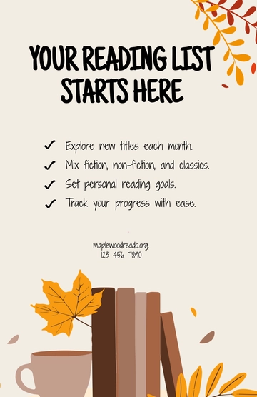 Free Reading List Poster Template to Edit Online