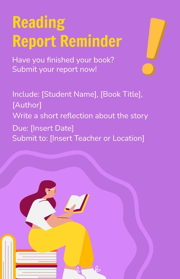 Free Blank Reading Report Poster Template to Edit Online